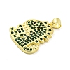 Real 18K Gold Plated Brass Micro Pave Cubic Zirconia Pendants KK-R159-32G-2