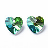 Heart Electroplated Glass Charms EGLA-N006-012A-3