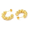 Ion Plating(IP) 304 Stainless Steel Rope Chains Shape Stud Earrings EJEW-B026-04G-2