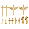 12Pcs 6 Styles Stainless Steel Pendants STAS-HS0001-28-1