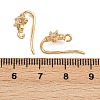 Brass Micro Pave Clear Cubic Zirconia Flower Earring Hooks KK-A274-08G-3