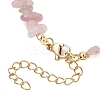 Dyed Natural Quartz Chip & Glass Beaded Anklets AJEW-AN00682-01-4