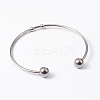 Fashion 304 Stainless Steel Cuff Bangles Torque Bangles BJEW-H473-01P-1