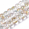 Transparent Spray Painted Glass Bead Strands GLAA-N035-03A-B07-1