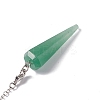 Natural Green Aventurine Hexagonal Pointed Cone Dowsing Pendulum Pendants G-G983-05P-03-4