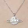 Non-Tarnish 201 Stainless Steel Hollow Planet Pendant Necklace NJEW-OY001-75-1