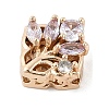 Brass Micro Pave Cubic Zirconia Beads KK-K297-30G-3