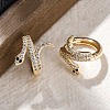 Brass Cubic Zirconia Hoop Earrings EJEW-Q014-39G-4
