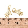 Brass Micro Pave Clear Cubic Zirconia Charms KK-D019-22G-3