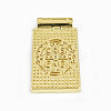 Rack Plating Religion Brass Pave Shell Rectangle Pendants KK-K345-14G-5