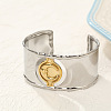 Moon 304 Stainless Steel Cuff Bangles BJEW-B157-01PG-1