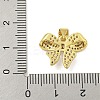 Bowknot Rack Plating Brass Clear Cubic Zirconia Pendants KK-Z053-14G-03-3