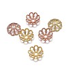 Multi-Petal Flower Brass Fancy Bead Caps KK-F0317-02-NR-1