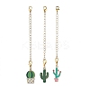 3Pcs 3 Styles Cactus Alloy Enamel Cup Charms HJEW-JM02163-1