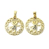 Rack Plating Brass Micro Pave Cubic Zirconia Pendants KK-R157-13A-G-1