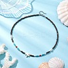 Summer Beach Synthetic Turquoise & Natural Coconut Beaded Neklaces NJEW-JN05208-01-1