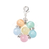Flower Natural & Dyed Selenite Beads Pendant Decorations HJEW-TA00242-3