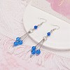 Natural Malaysia Jade Ball Beads Long Dangle Earring for Lady EJEW-JE04680-05-2