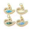 Brass Micro Pave Clear Cubic Zirconia Pendants KK-C045-42G-1