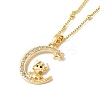 Brass Micro Pave Clear Cubic Zirconia Pendants Necklaces NJEW-K269-05G-06-1