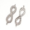 Brass Micro Pave Grade AAA Cubic Zirconia Links LS-ZIRC-O009-09P-NR-1