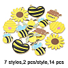 14Pcs 7 Styles Bees Theme Alloy Enamel Pandants FIND-FP0002-83-5