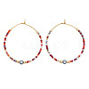 Bohemian Handmade Glass Beaded Hoop Earrings RN1446-6-4