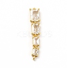 Brass Pave Cubic Zirconia Connector Charms KK-G458-01G-05-1