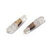 Transparent Resin & Walnut Wood Pendants RESI-M027-12F-2