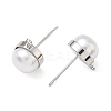 SHEGRACE Brass ABS Imitation Pearl Half Round Stud Earring Findings XGR0100P-119P-2
