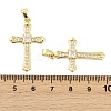 Brass Micro Pave Clear Cubic Zirconia Pendants KK-L235-01B-G-3