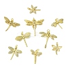 9Pcs 9 Styles Brass with Cubic Zirconia Pendants KK-CJ0003-33-8