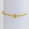 Brass Beaded Stretch Bracelets for Women FS-WG560D0-02-1