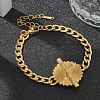 304 Stainless Steel Cuban Link Chain Bracelets for Women LS-STAS-Z117-10G-2