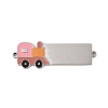 304 Stainless Steel Hot Pink Enamel Vehicle Connector Charms STAS-P377-13P-A-1