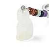 Cat Natural Quartz Crystal Keychain KEYC-F040-11B-2
