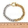 304 Stainless Steel Curb Chain Bracelets BJEW-K284-02A-GP-3