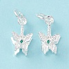 Rack Plating Brass Pave Cubic Zirconia Butterfly Ice Pick Pinch Bails KK-G464-06S-1