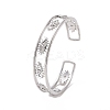 Clear Cubic Zirconia Eye Open Cuff Bangle BJEW-P293-01P-1