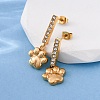 304 Stainless Steel Dangle Stud Earrings EJEW-C148-02G-1