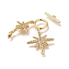 Brass Micro Pave Clear Cubic Zirconia Toggle Clasps KK-M301-21G-3