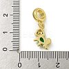 Rack Plating Brass Micro Pave Clear Cubic Zirconia European Dangel Pendants KK-Z067-30G-3