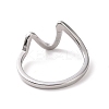 Crystal Rhinestone Wave Finger Ring 304 Stainless Steel Jewelry for Women RJEW-D120-21B-P-3