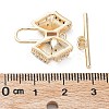Brass Pave Clear Cubic Zirconia Toggle Clasps KK-G474-04G-3