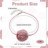 1Pc Fabric French Rose Flower Pendant PU Leather Choker Women's Necklaces NJEW-CL0001-06B-2