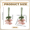 2Pcs Lily of the Valley Kintting Cotton Wool Pendant Decorations HJEW-LP0002-93E-2
