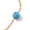 6mm Round Synthetic Turquoise Link Bracelets BJEW-B082-01G-2