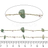 Natural Green Aventurine & Glass Link Chains CHC-K014-12G-03-3