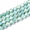 Anti-Tarnish Electroplate Bicone Glass Beads Strands EGLA-T021-6mm-16-07-1