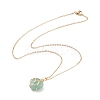 Gemstone Heart Pendant Necklaces NJEW-JN03896-4